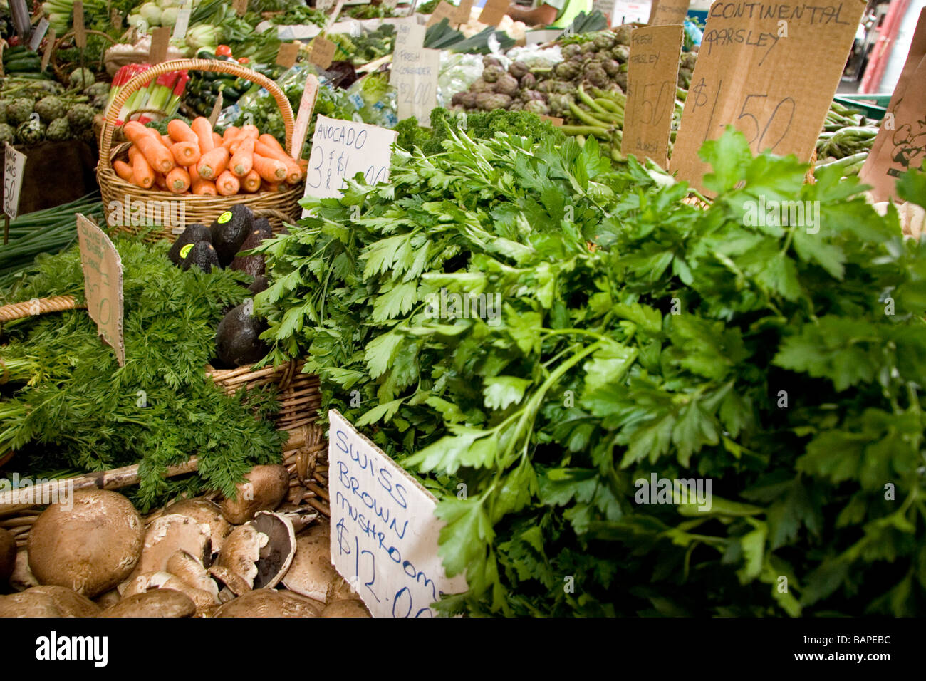 Vegetables at Queen Victoria Market in Melbourne, Australia Stock Photo