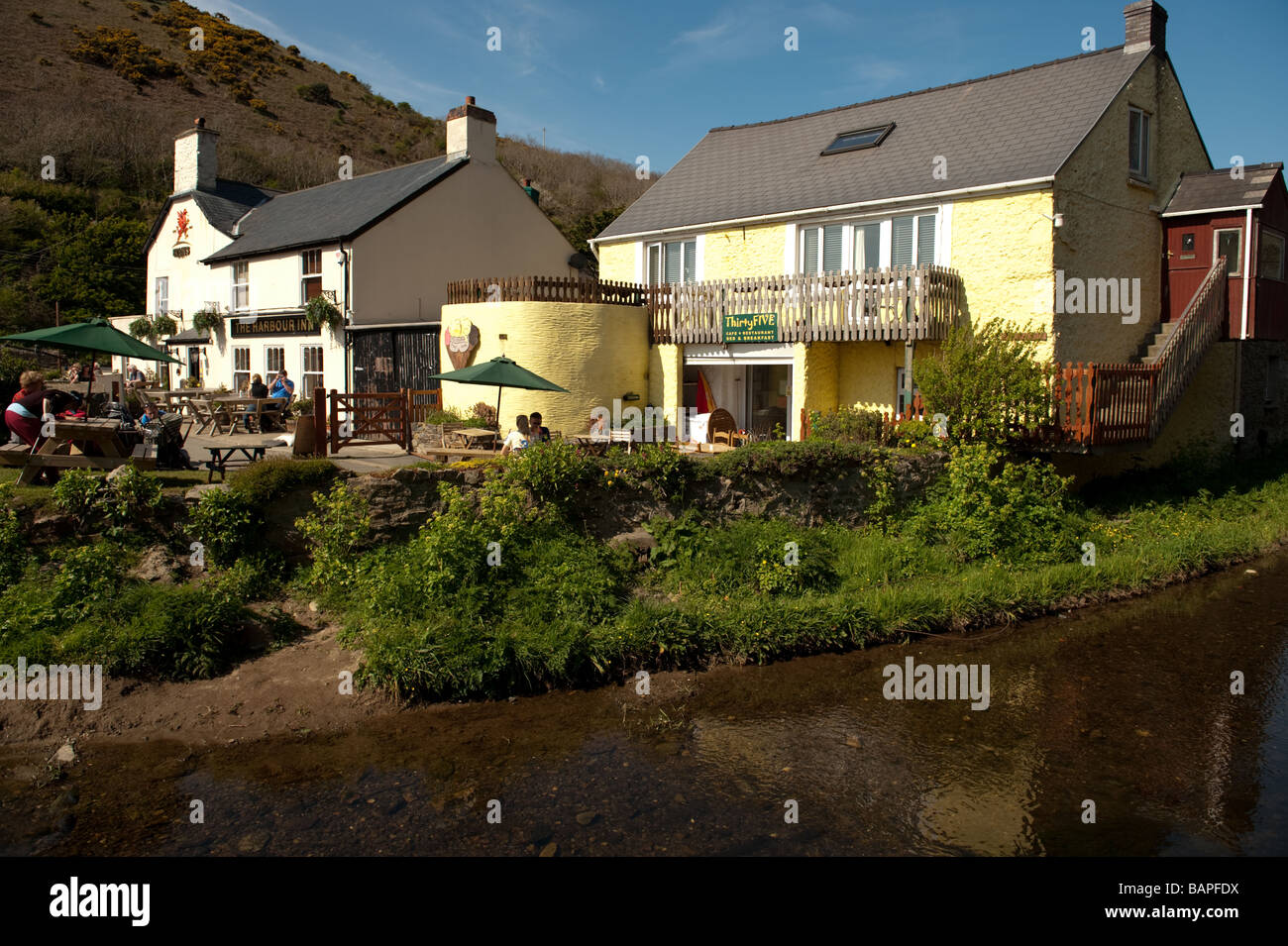 Cafe 35 Solfach Solva bed and breakfast and The Harbour Inn pub, Pembrokeshire National Park Wales UK Stock Photo