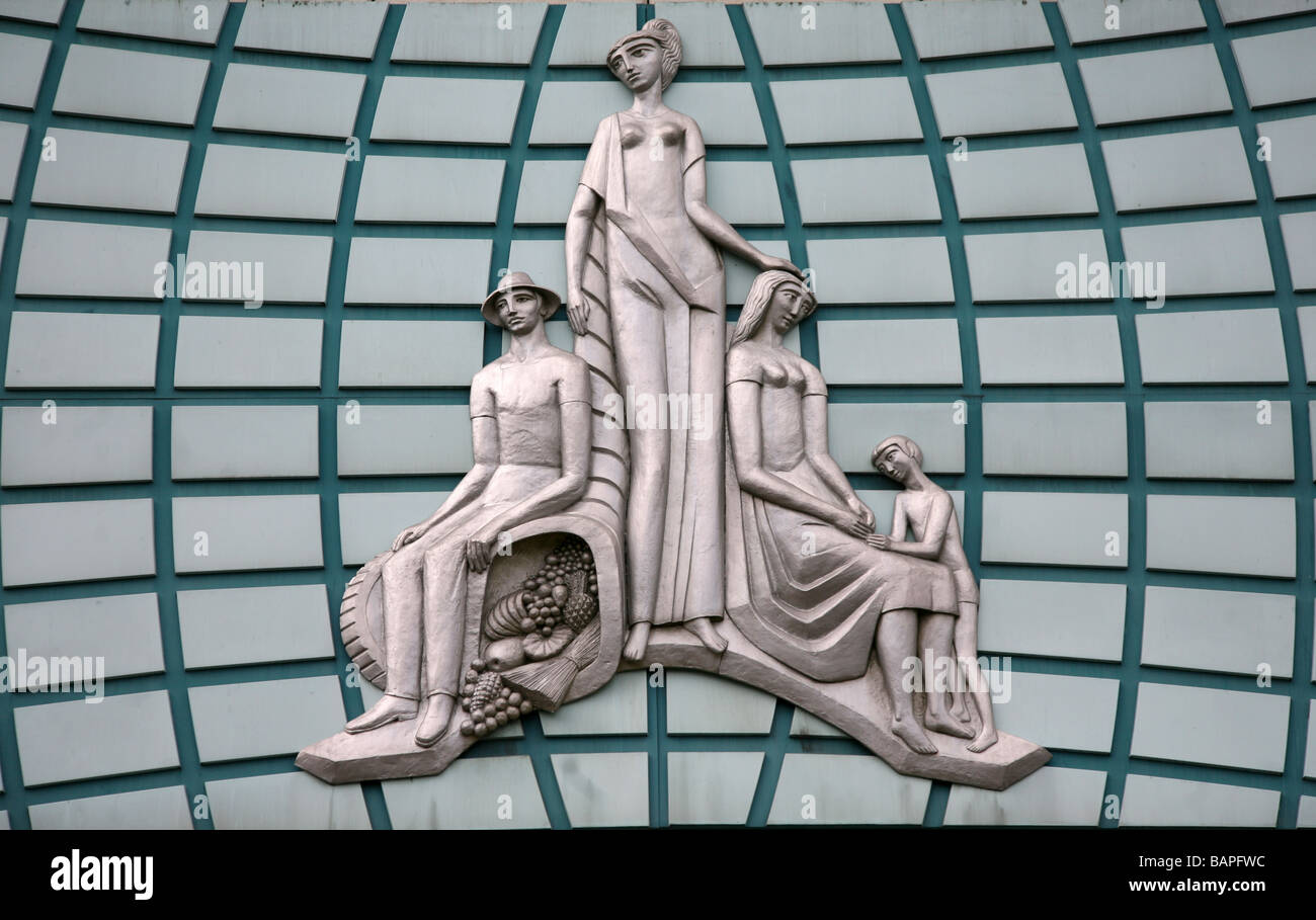 Architectural detail of Amp House, Croydon, completed 1970 Stock Photo