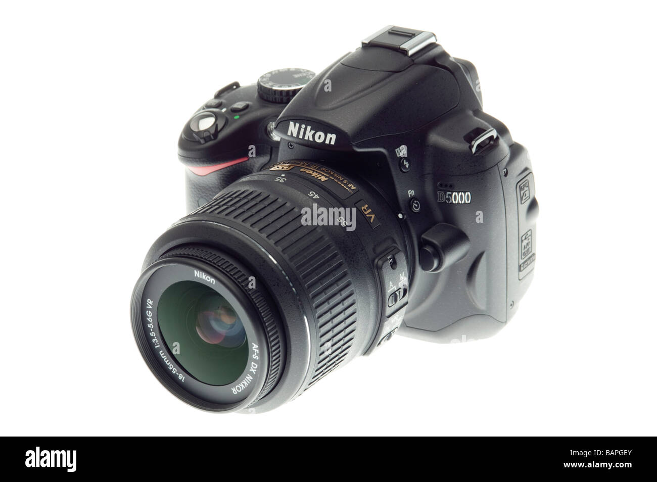 Digital SLR camera Nikon D5000 HD video - with standard kit lens Stock  Photo - Alamy