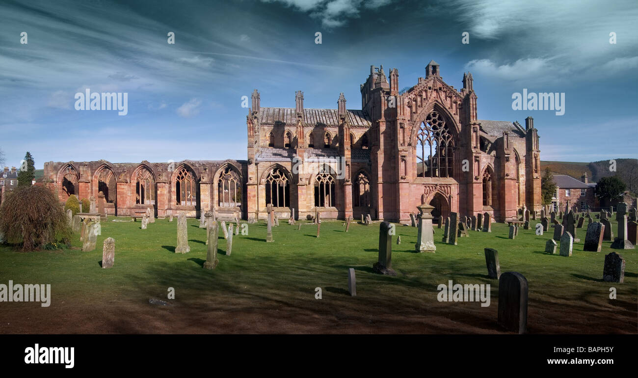 Melrose Abbey, Scottish Borders Stock Photo Alamy