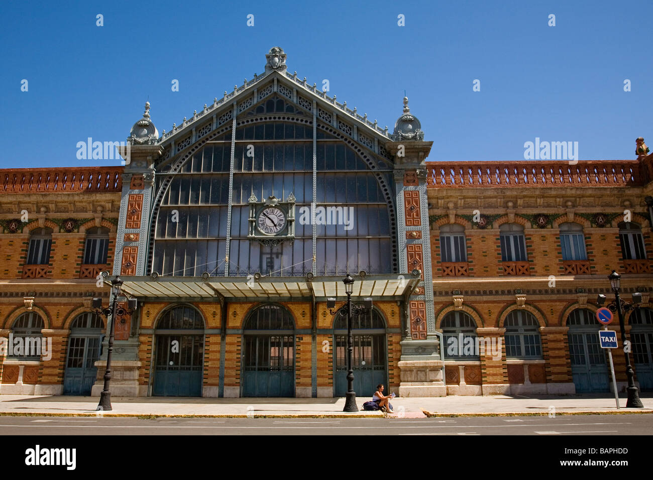 Old Railway Station Building in Nouveau Style Almeria Andalusia Spain Stock Photo