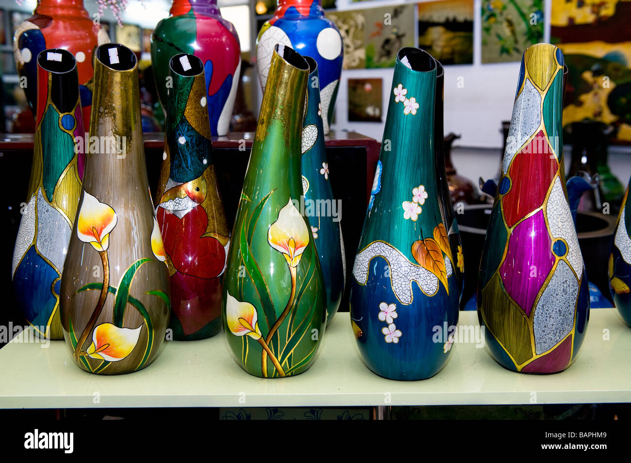Vietnamese Lacquerware Vases. Ho Chi Minh City, Vietnam Stock Photo Alamy