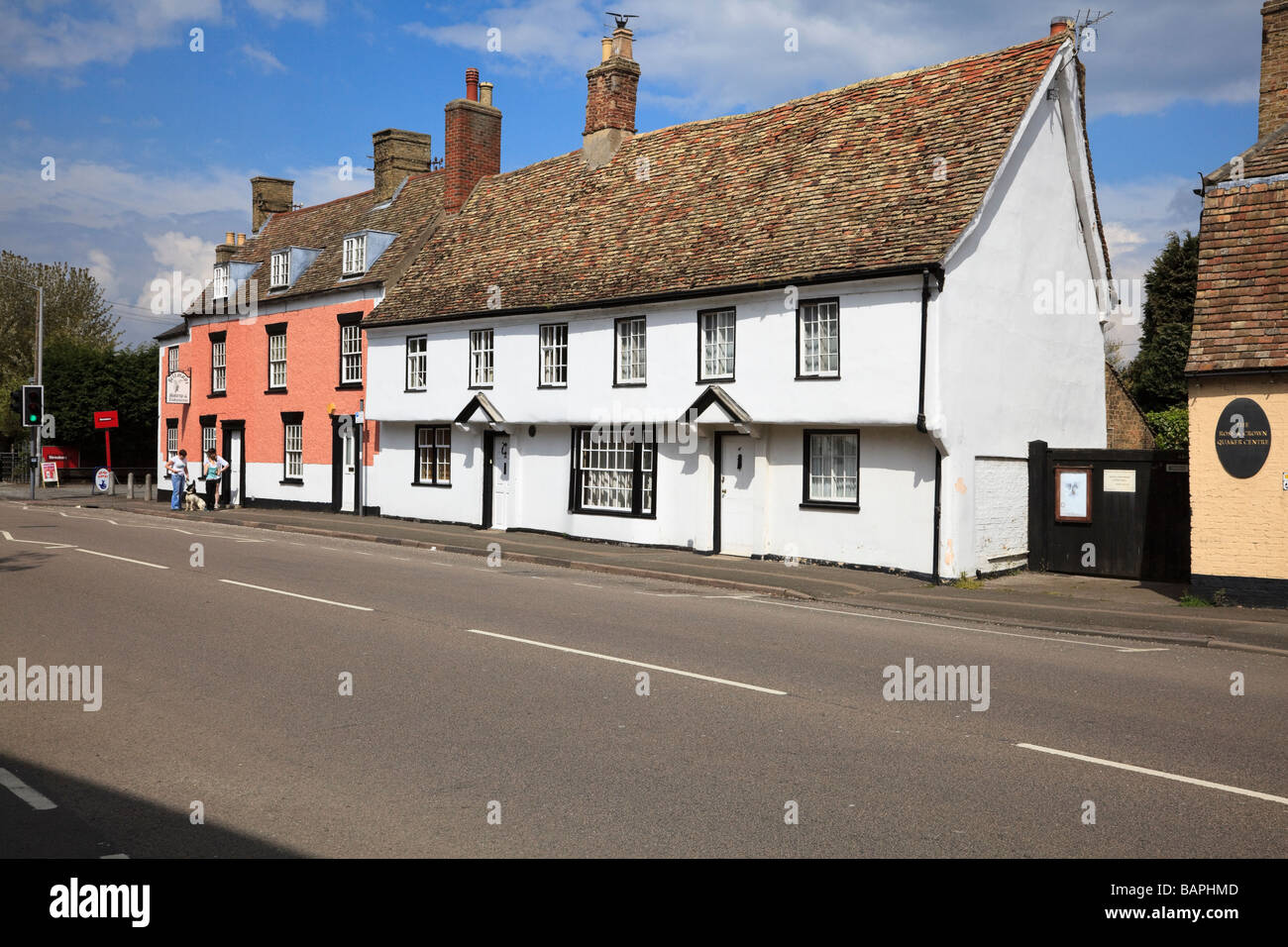 Row of 17 Century cottages on Post Street Godmanchester Cambridgeshire UK Stock Photo