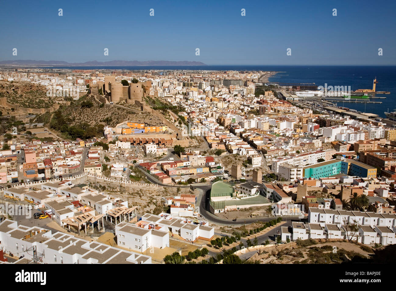 Vista Panorámica de Almería Andalucía España Panoramic View Almeria Andalusia Spain Stock Photo