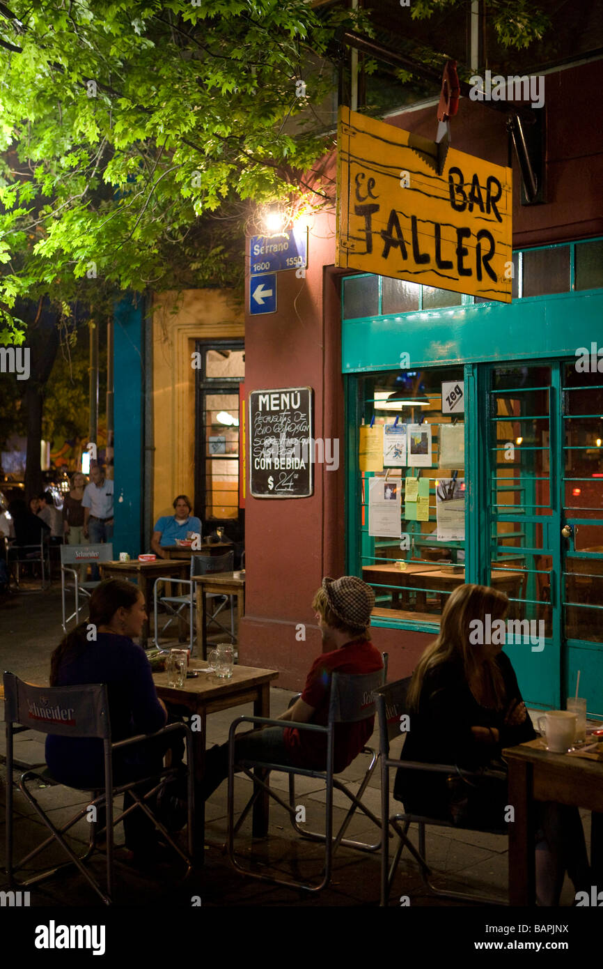 El Taller Bar in Plaza Serrano, Palermo Soho, Buenos Aires, Argentina Stock Photo
