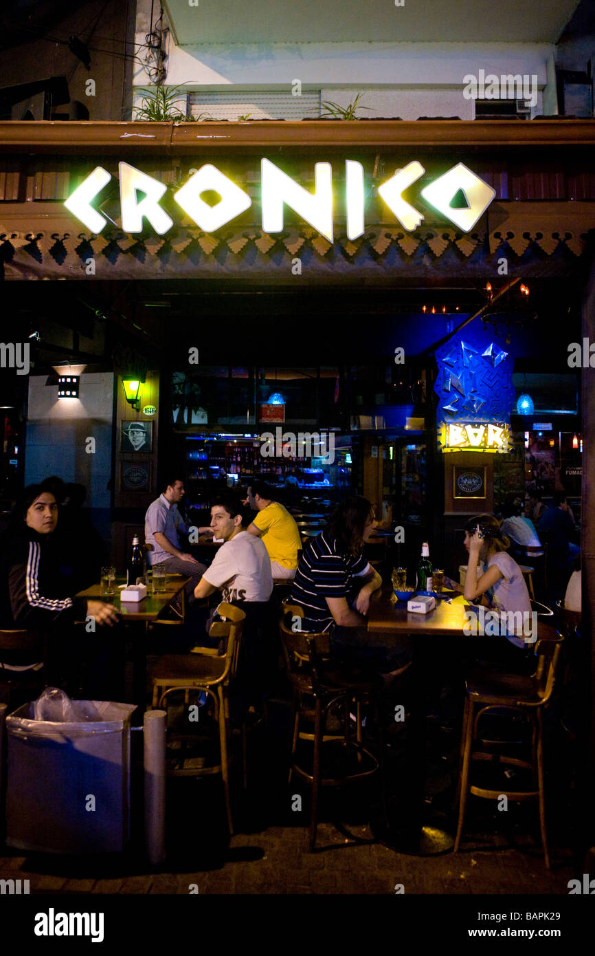 Cronico Bar in Plaza Serrano, Palermo Soho, Buenos Aires, Argentina Stock Photo