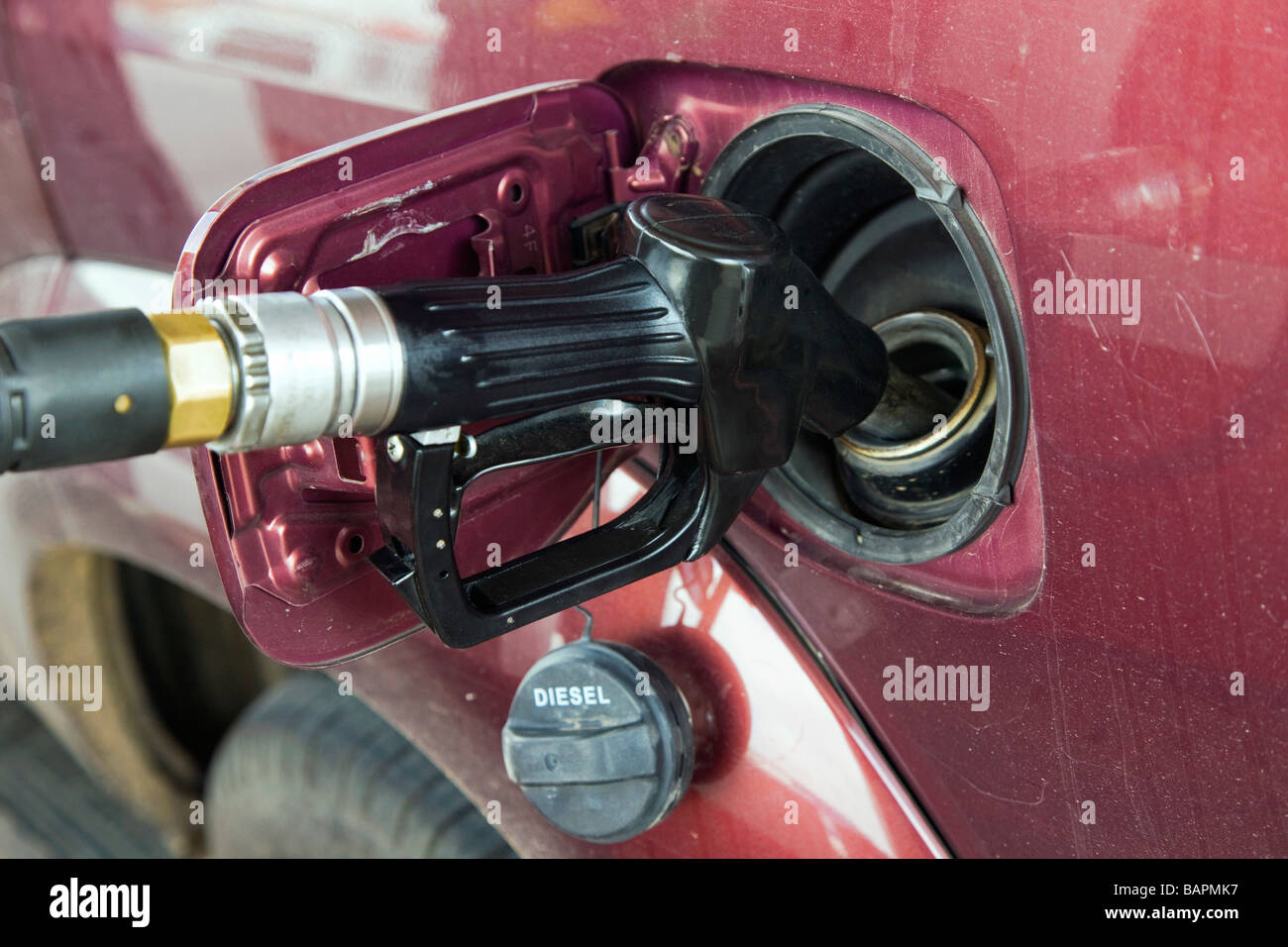 Filling tank of vehicle with fuel Stock Photo Alamy