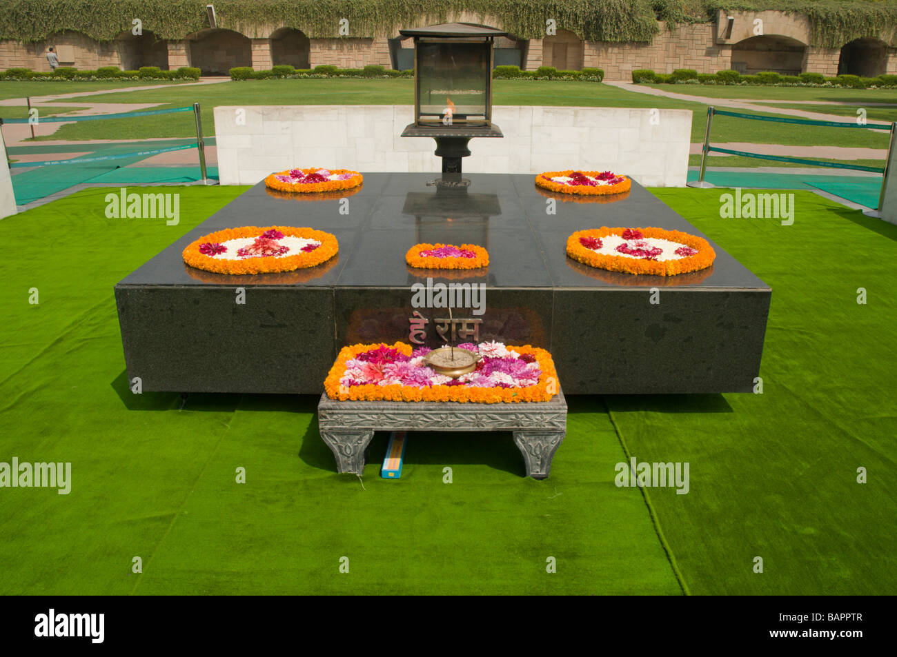 Raj Ghat, Delhi. Gandhi memorial and site of cremation Stock Photo