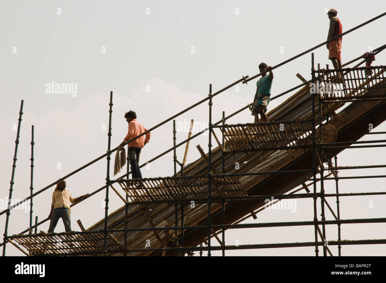 India Construction Scaffold Scaffolding Stock Photos & India