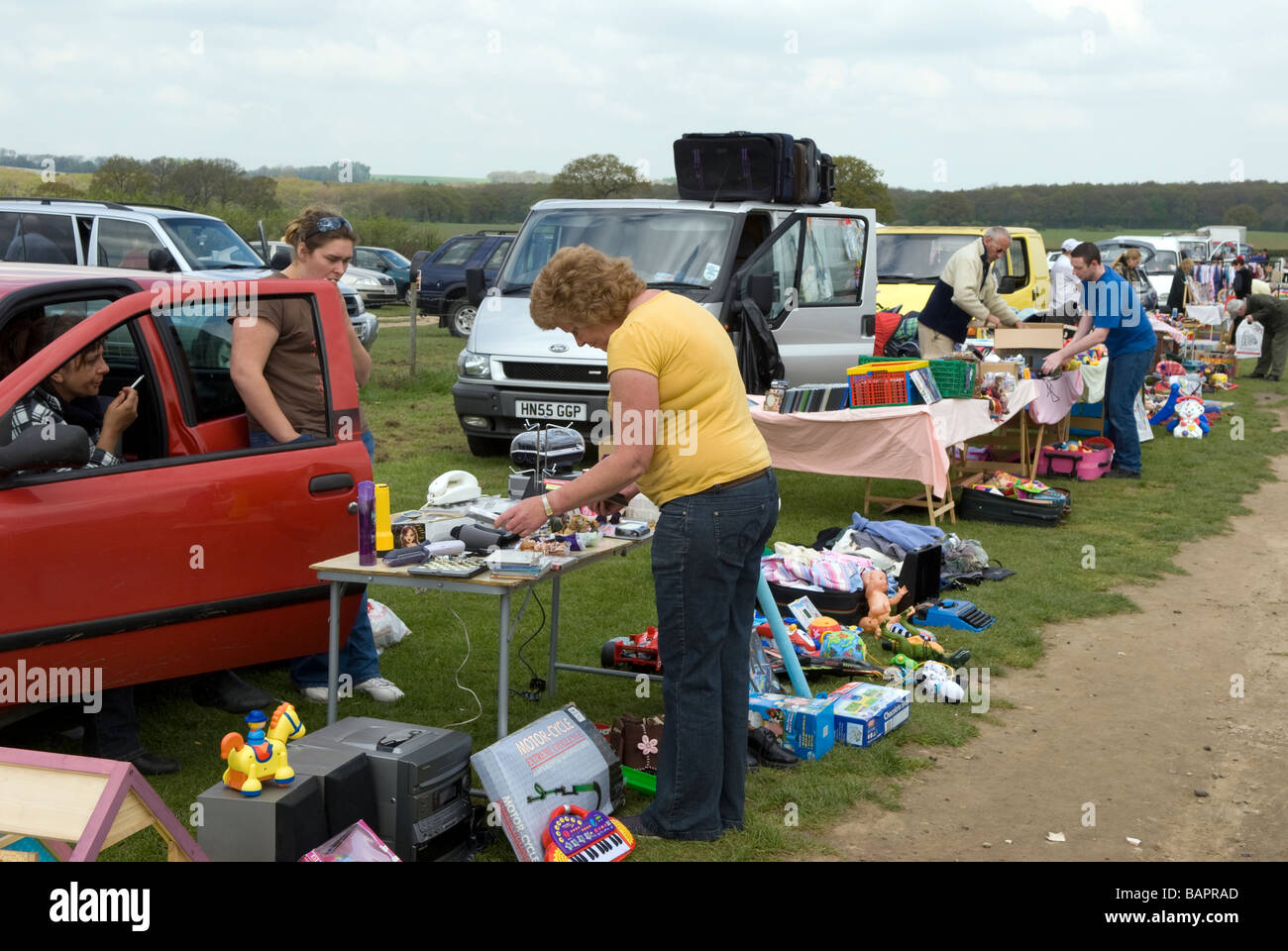 Car Boot Sale, Bordon, Hampshire UK Stock Photo