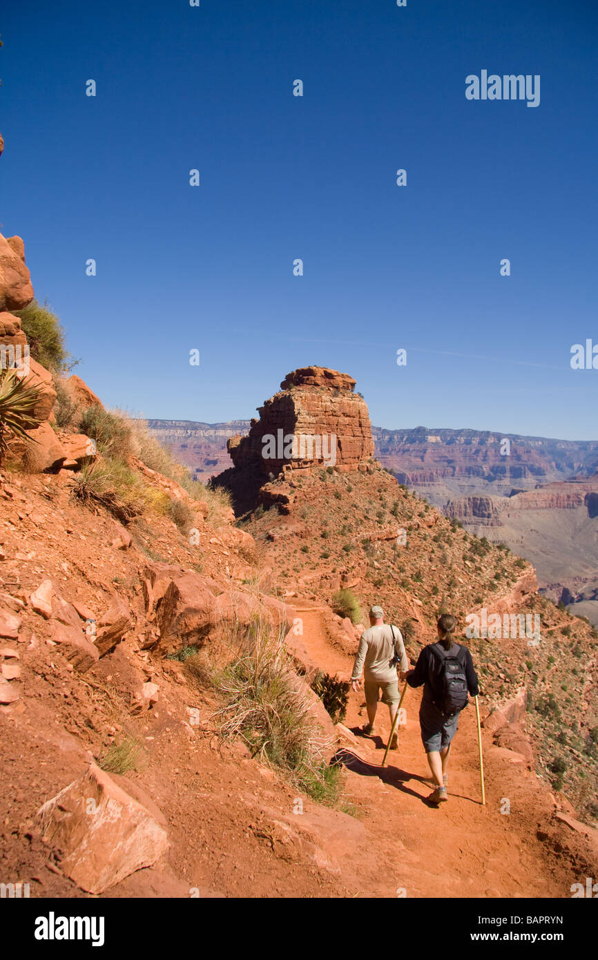 Two hikers in the Grand Canyon Stock Photo - Alamy