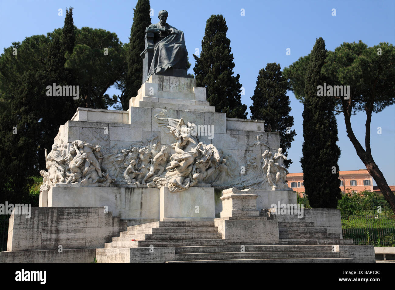 Italy Lazio Rome Giuseppe Mazzini monument Stock Photo