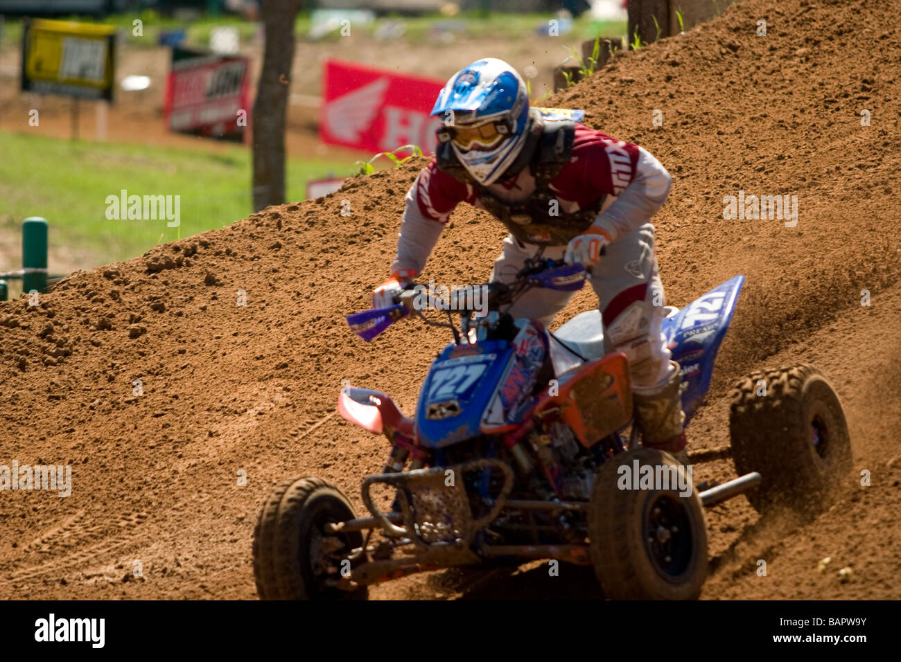 Independent Pro Rider Chad Weinen racing quad ATV's in Denison Texas Stock Photo