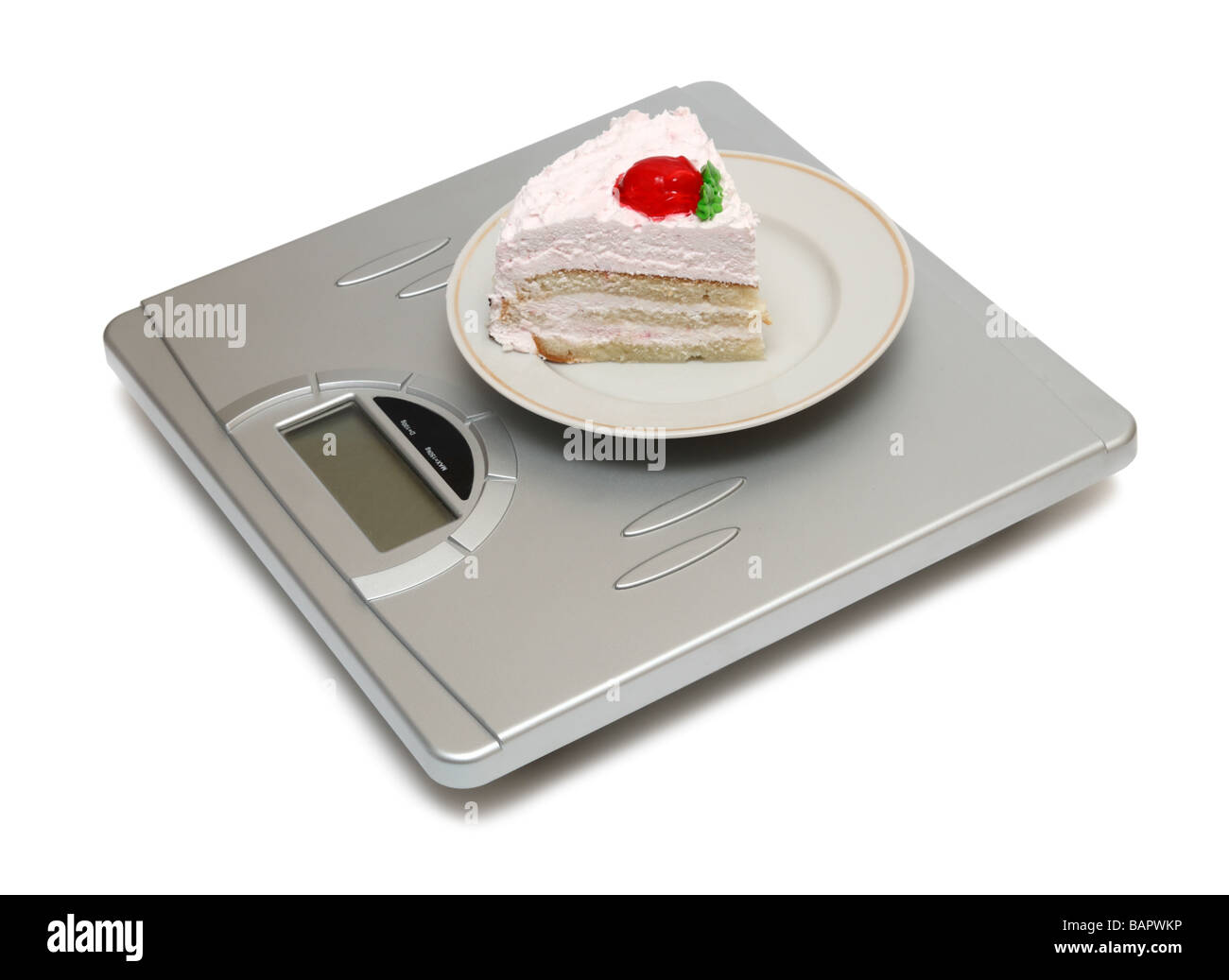 https://c8.alamy.com/comp/BAPWKP/overweight-concept-cake-on-scales-BAPWKP.jpg