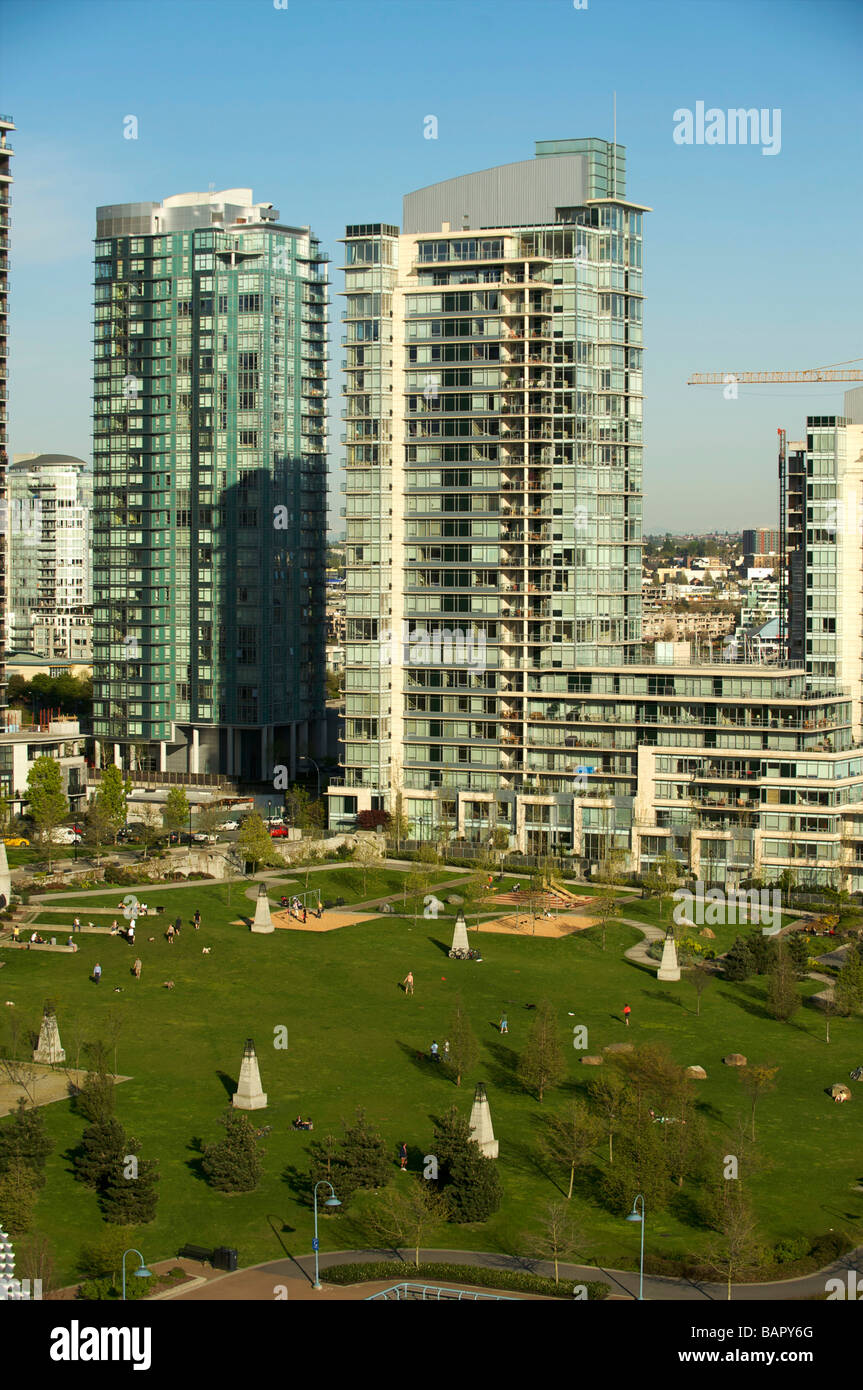 The condominium towers of Yaletown.   Vancouver BC, Canada Stock Photo