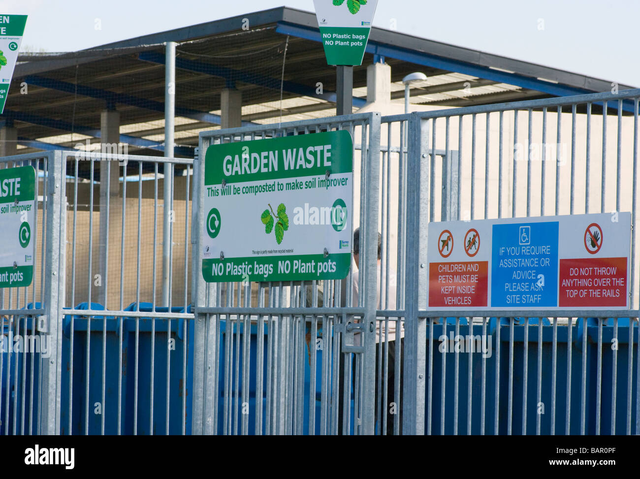 Garden household Waste Point At Council Recycling Depot Site Stock Photo