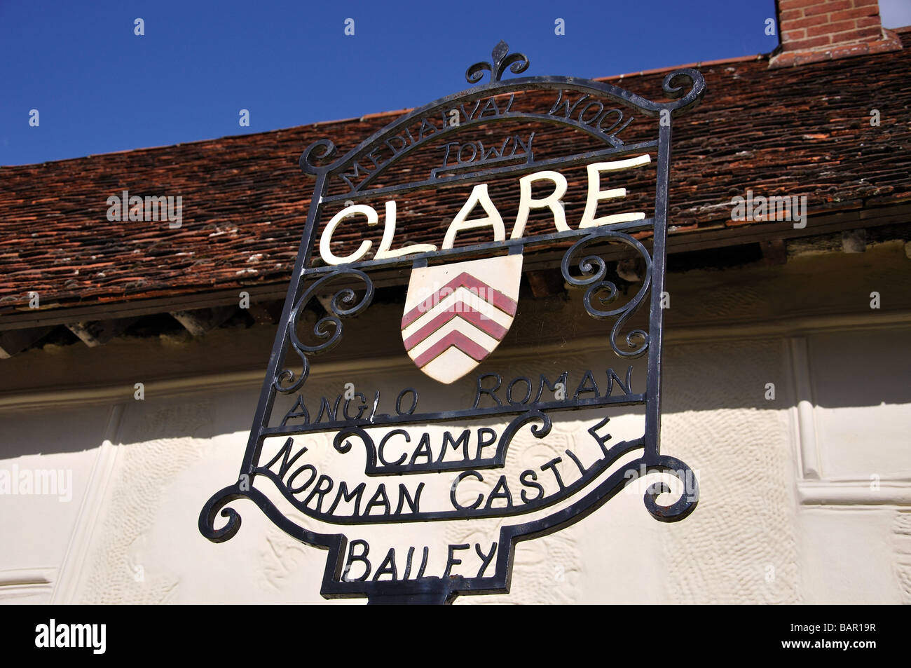 Village Sign At Clare Ancient House Museum, High Street, Clare, Suffolk ...