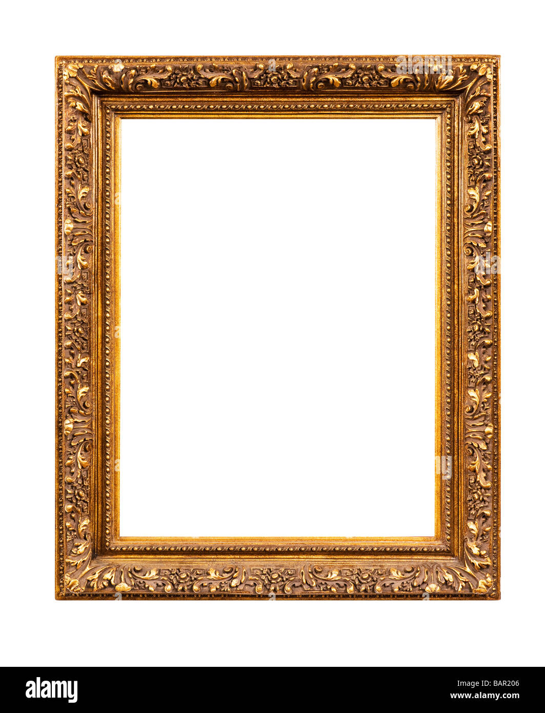 Ornate wooden picture frame Stock Photo