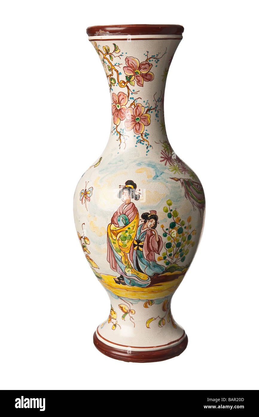 Japanese painted ceramic Vase Stock Photo
