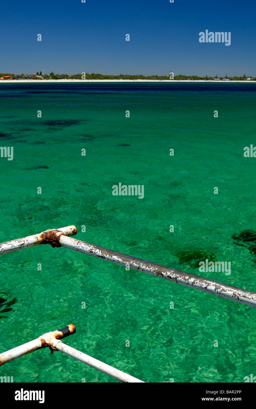Detail of hand rails Busselton Jetty. Busselton, Western Australia