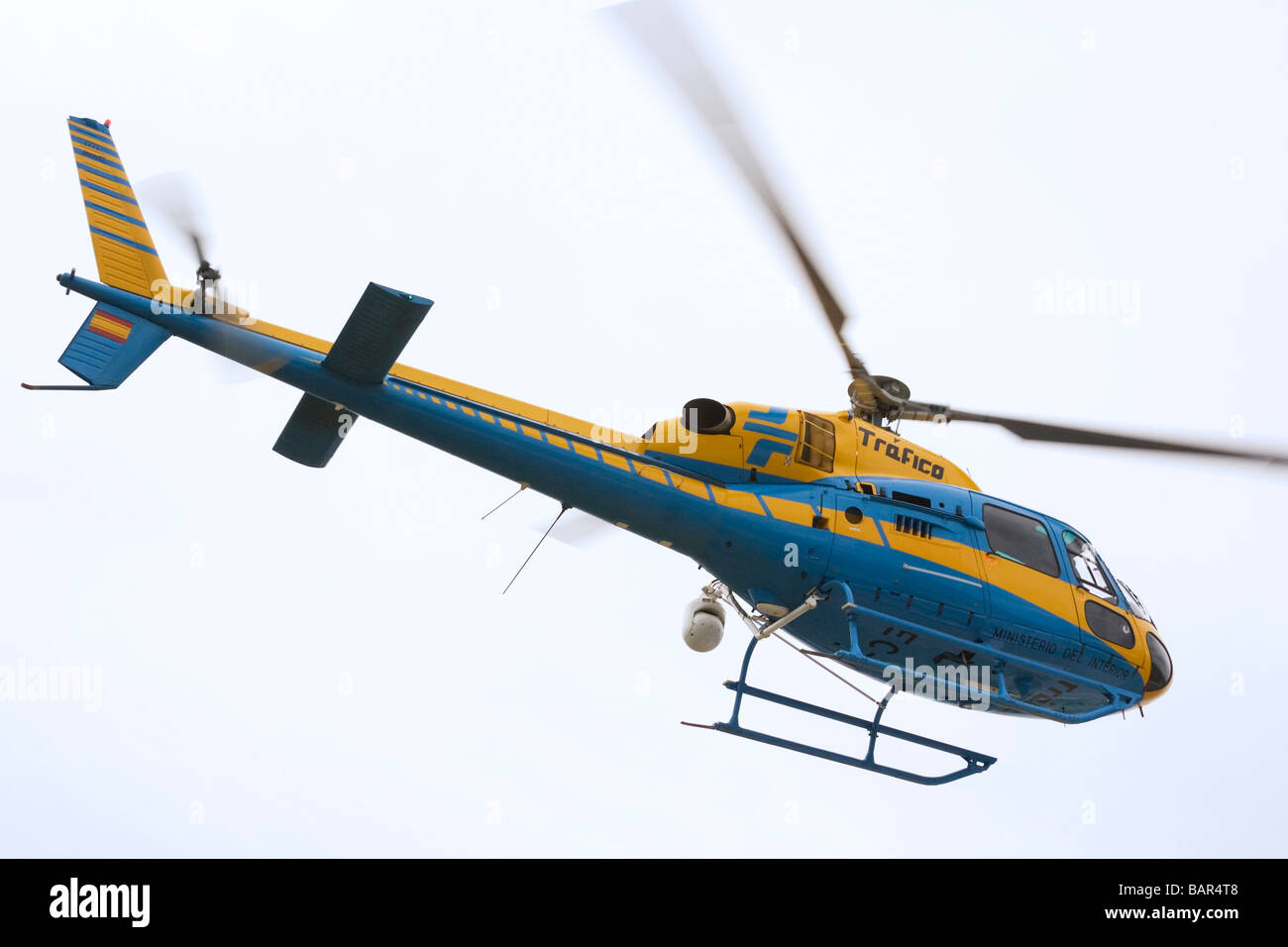 Spanish Traffic Control helicopter taking off Stock Photo