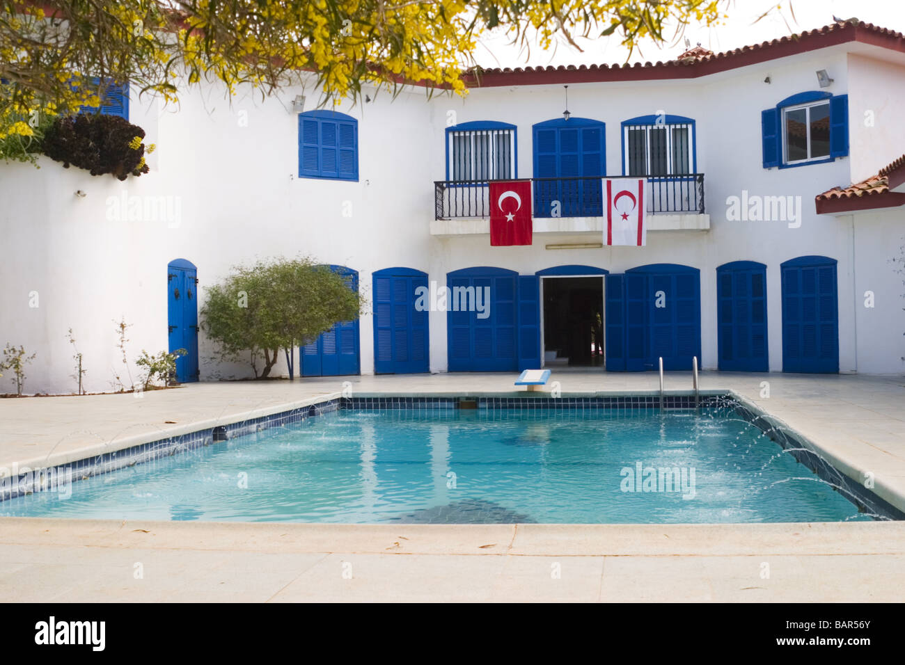 The Blue House (Mavi Kosk) North Cyprus Stock Photo