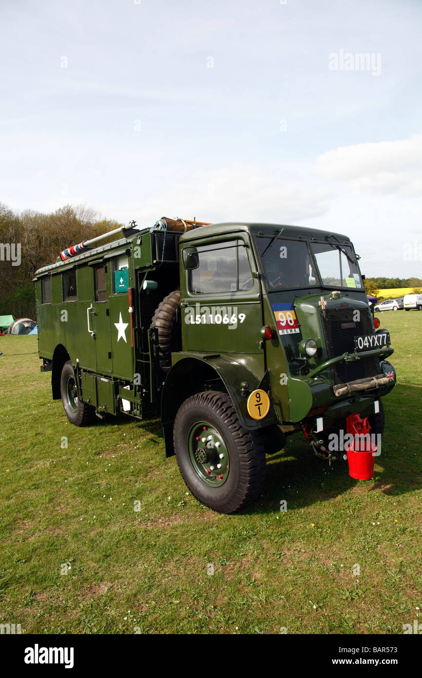 A vintage military truck at Popham airfield in Hampshire in England Stock Photo Alamy