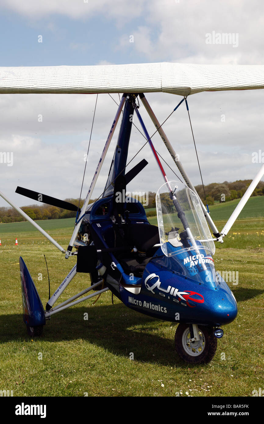 A weightshift microlight flexwing aircraft at Popham airfield in Hampshire in England Stock Photo