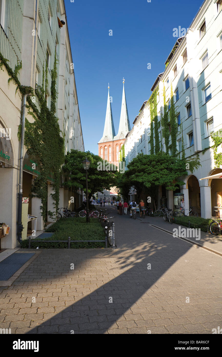 Germany, Berlin, Nikolaiviertel, Row of houses Stock Photo