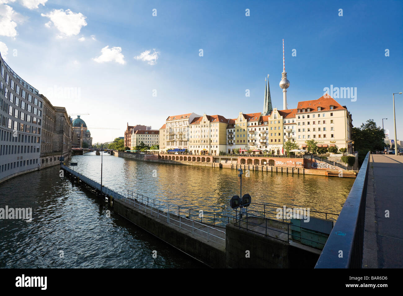 Germany, Berlin, Nikolaiviertel, Spree river Stock Photo
