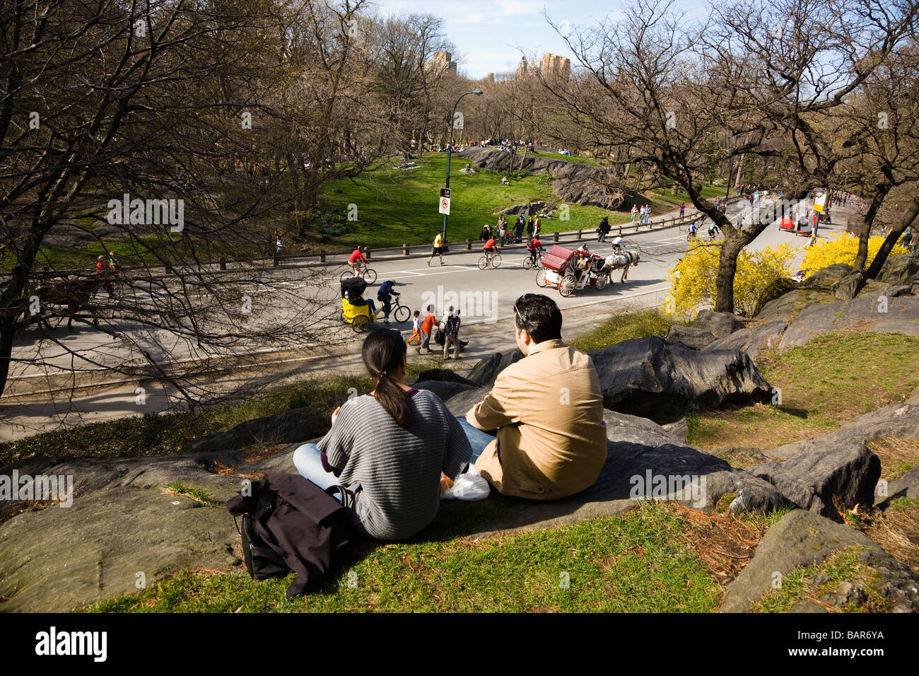 Springtime in Central Park New York USA America Stock Photo