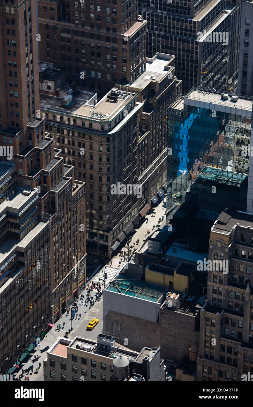 Ariel view of fifth Avenue New York USA Stock Photo