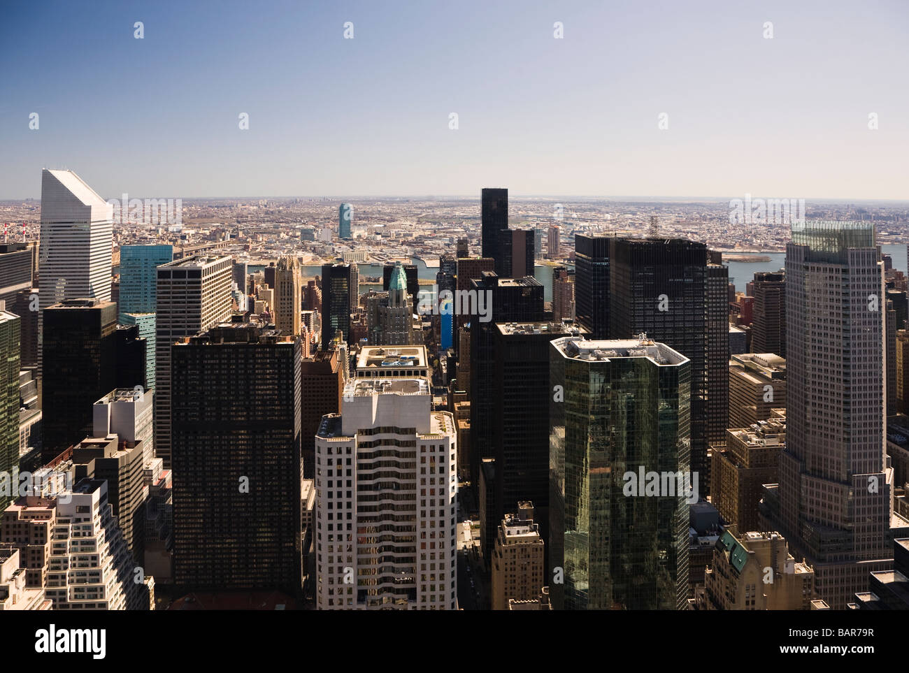 New York Skyline with a view east over Citigroup building Waldorf Astoria and the Bear Sterns offices Stock Photo