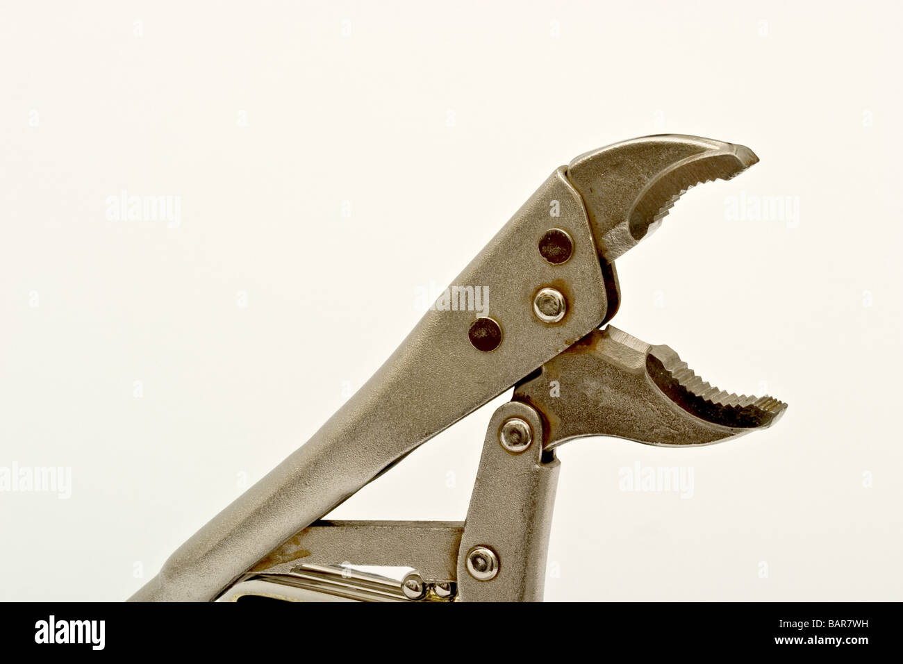 Adjustable wrench with it's jaws open Stock Photo