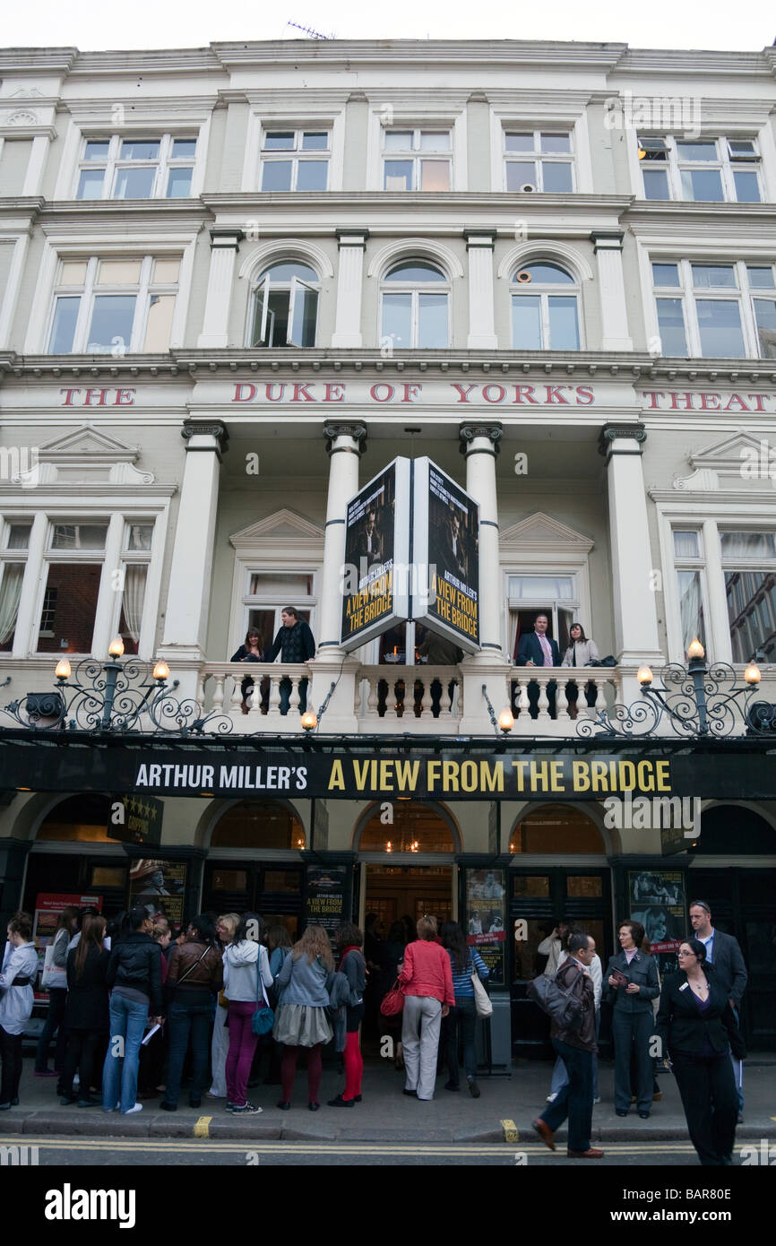 people outside Duke of York's Theatre, St Martin's Lane, London, England Stock Photo