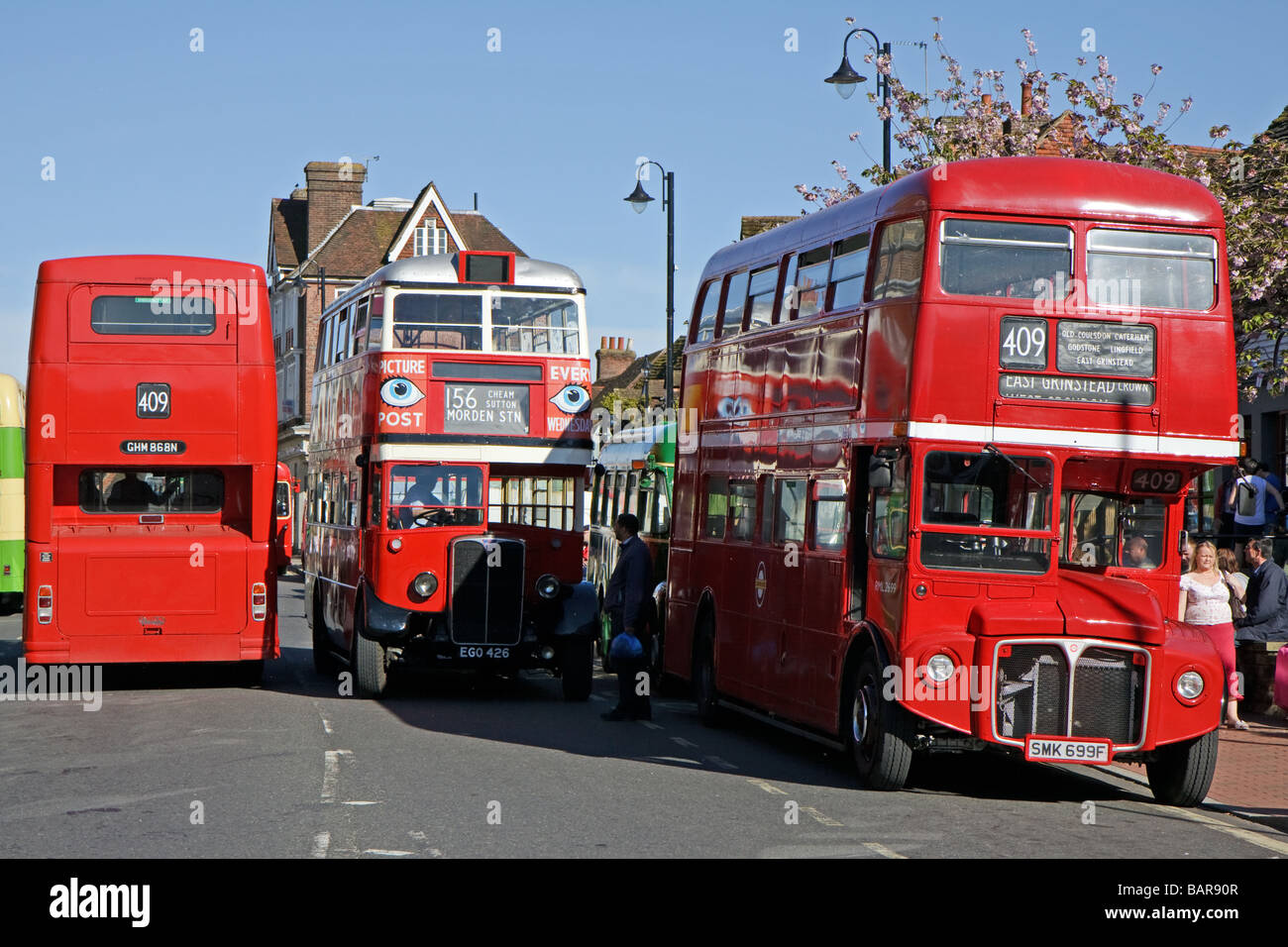Vintage Bus Rally In East Grinstead West Sussex Stock Photo