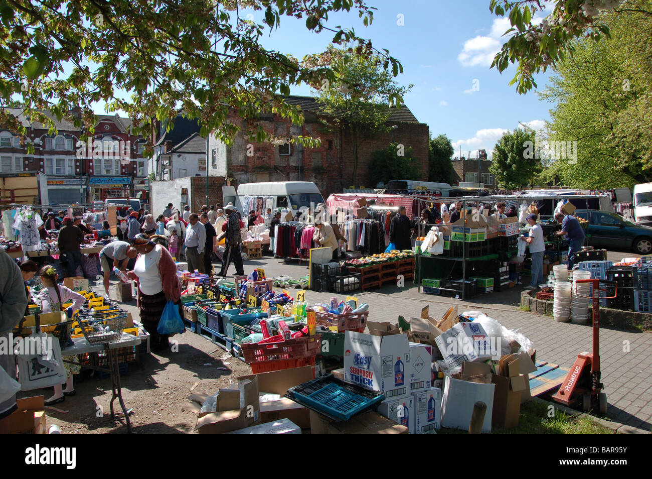 Shoppers at Wednesday's Church road market in Willesden, London, England, Uk Stock Photo Alamy
