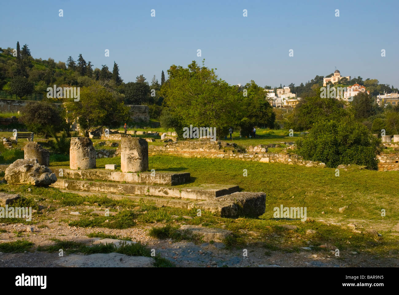 Ancient Agora in Plaka Athens Greece Europe Stock Photo