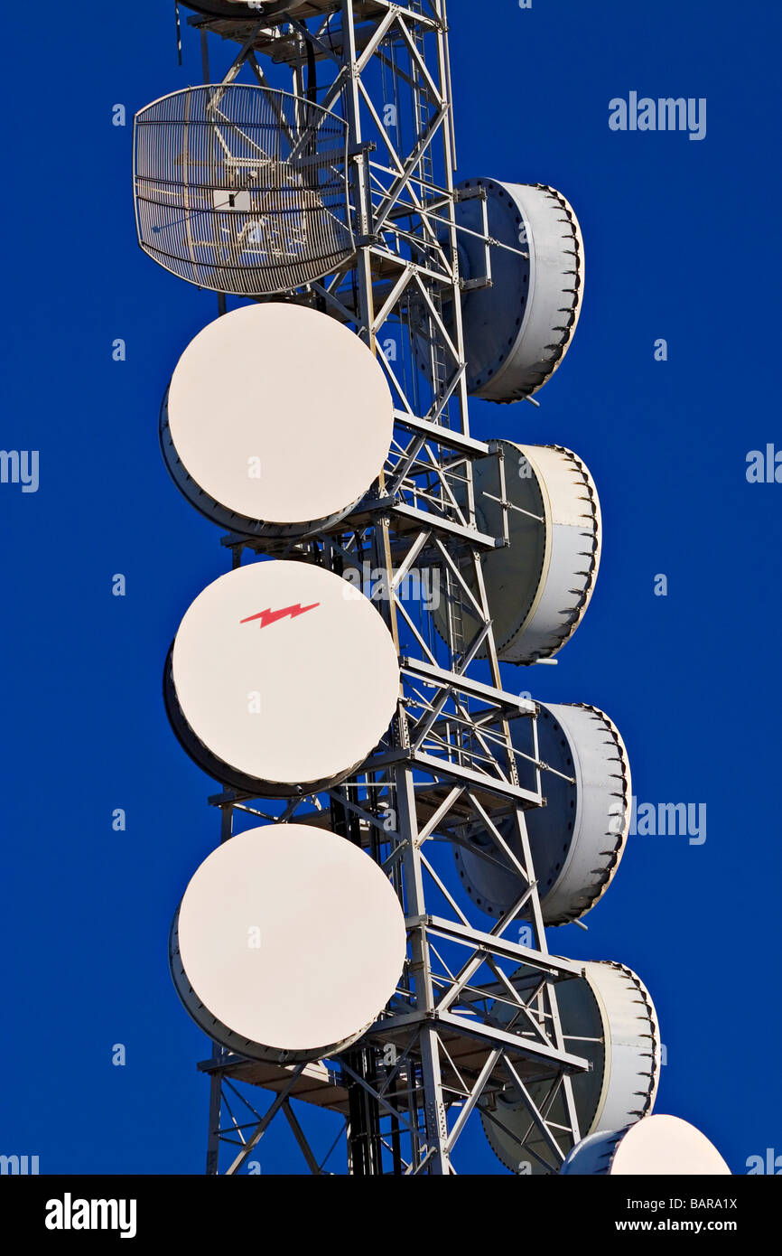 Communications technology microwave transmission tower melbourne hires stock photography and