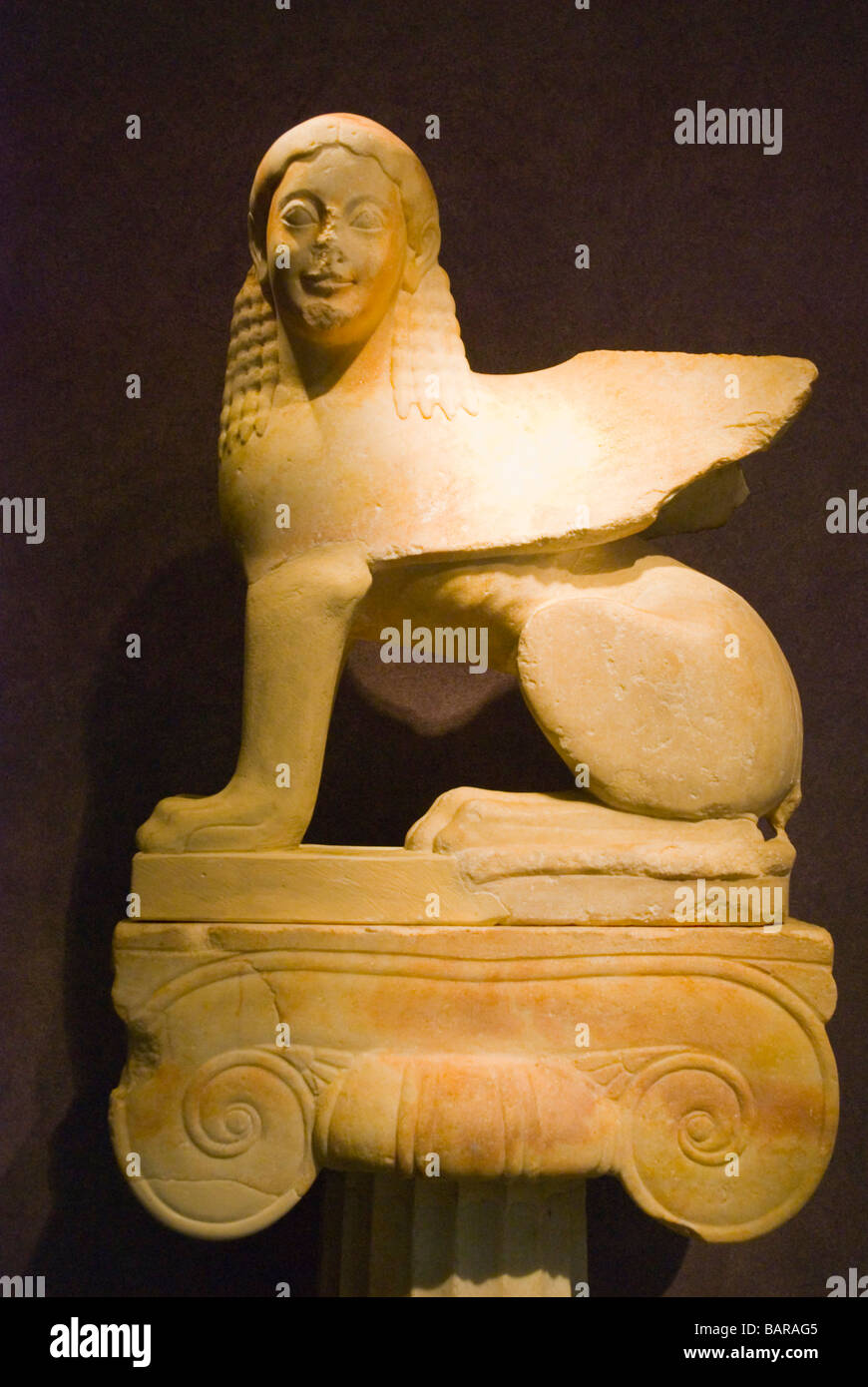 Sacred Gate Sphinx from 550 BC in Kerameikos museum in Gazi district of Athens Greece Europe Stock Photo