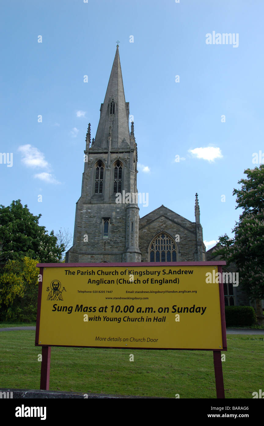 Parish Church Of Kingsbury, Kingsbury, London, England, Uk Stock Photo