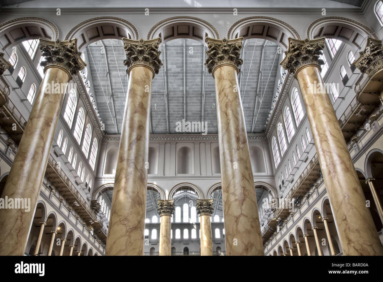 National Building Museum in Washington, DC, a museum of architecture, design, engineering, construction, and urban planning. Stock Photo