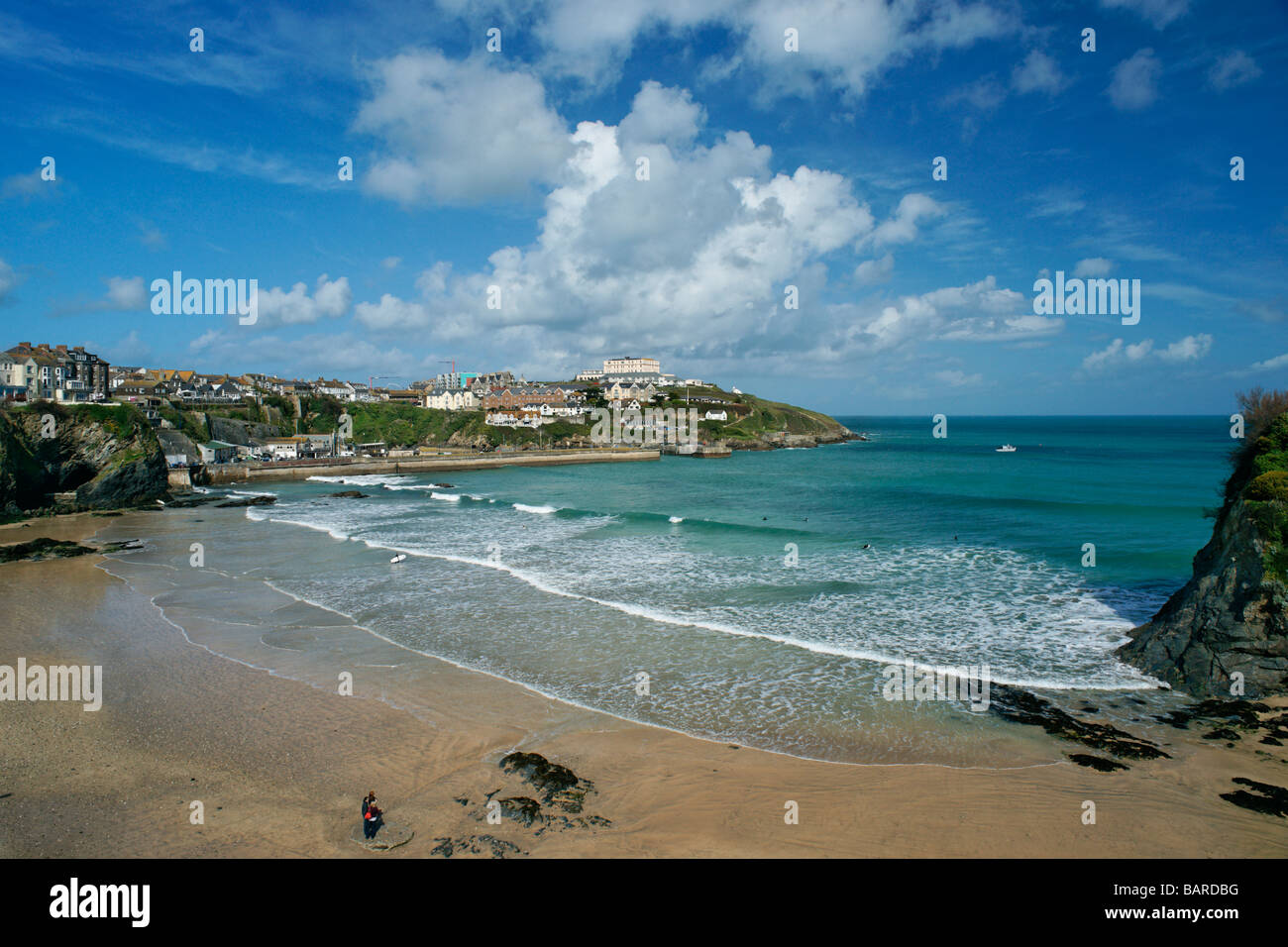 Newquay in Cornwall, England. Stock Photo