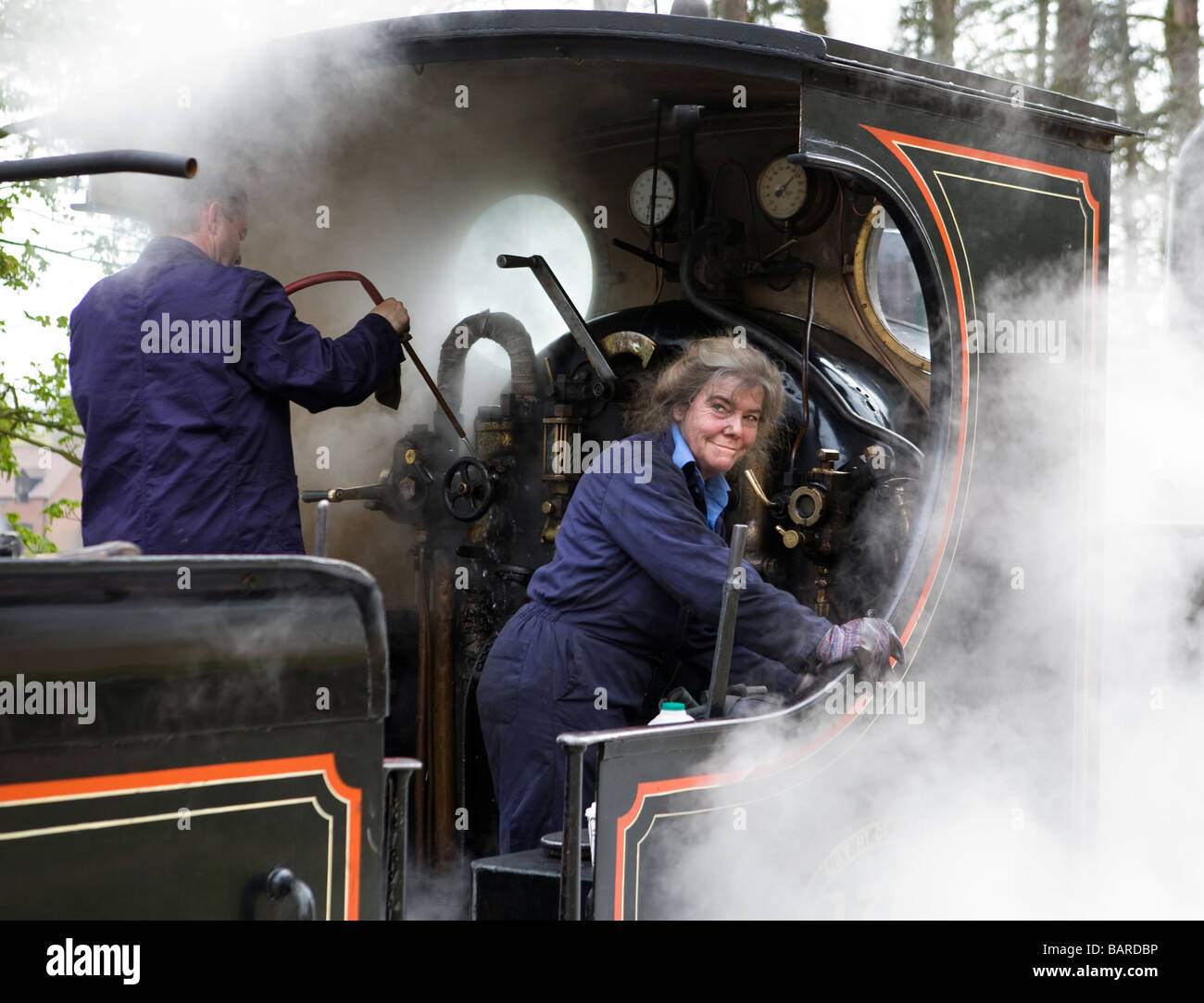 The volunteer lady "fireman" of a L&Y railway steam seen at