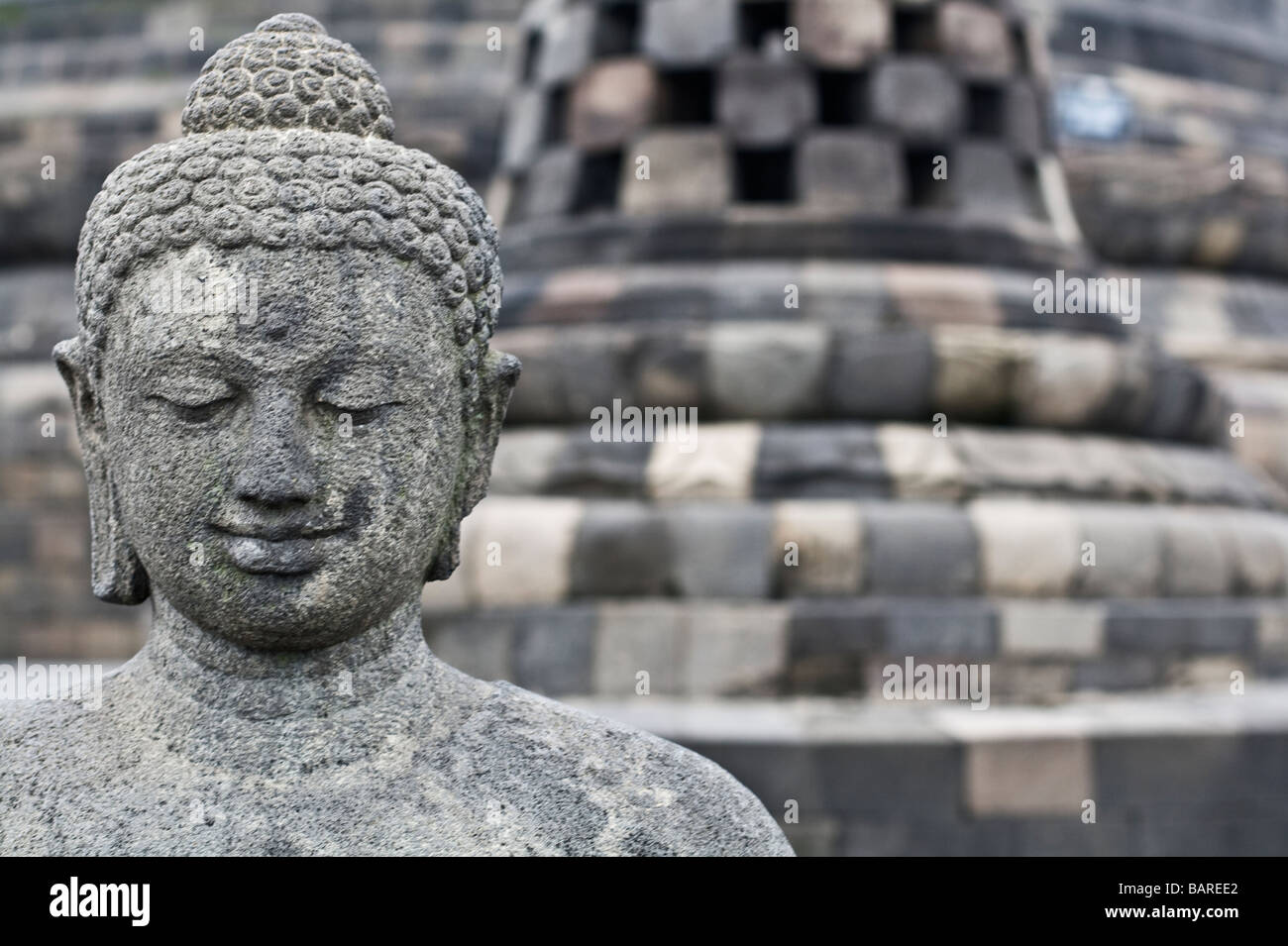 Buddha statue at Borobudur, Java, Indonesia Stock Photo Alamy