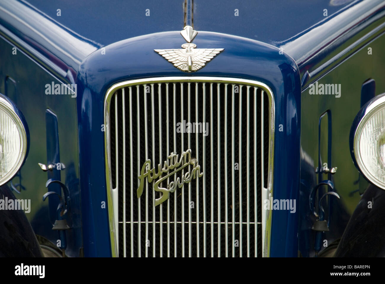An Austin Seven radiator Grill and Badge Stock Photo Alamy