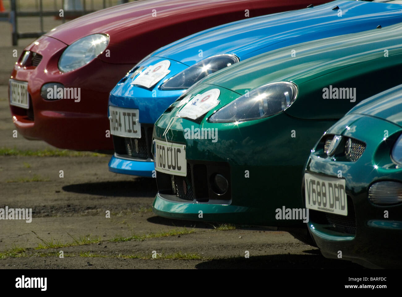 MG TF and F Owners Club Line Up Stock Photo