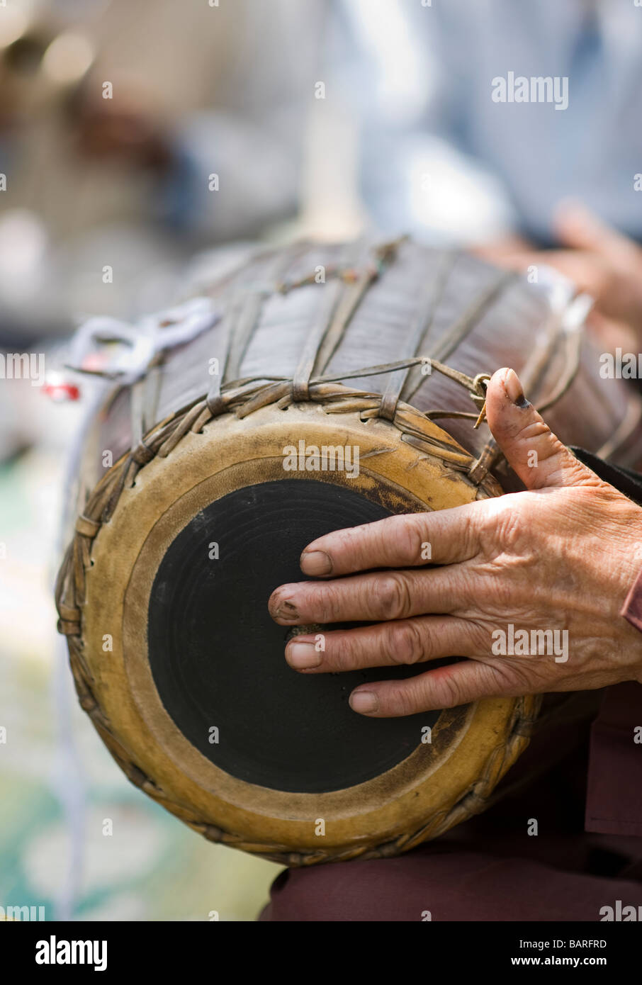 Buddhist drum playing Stock Photo - Alamy