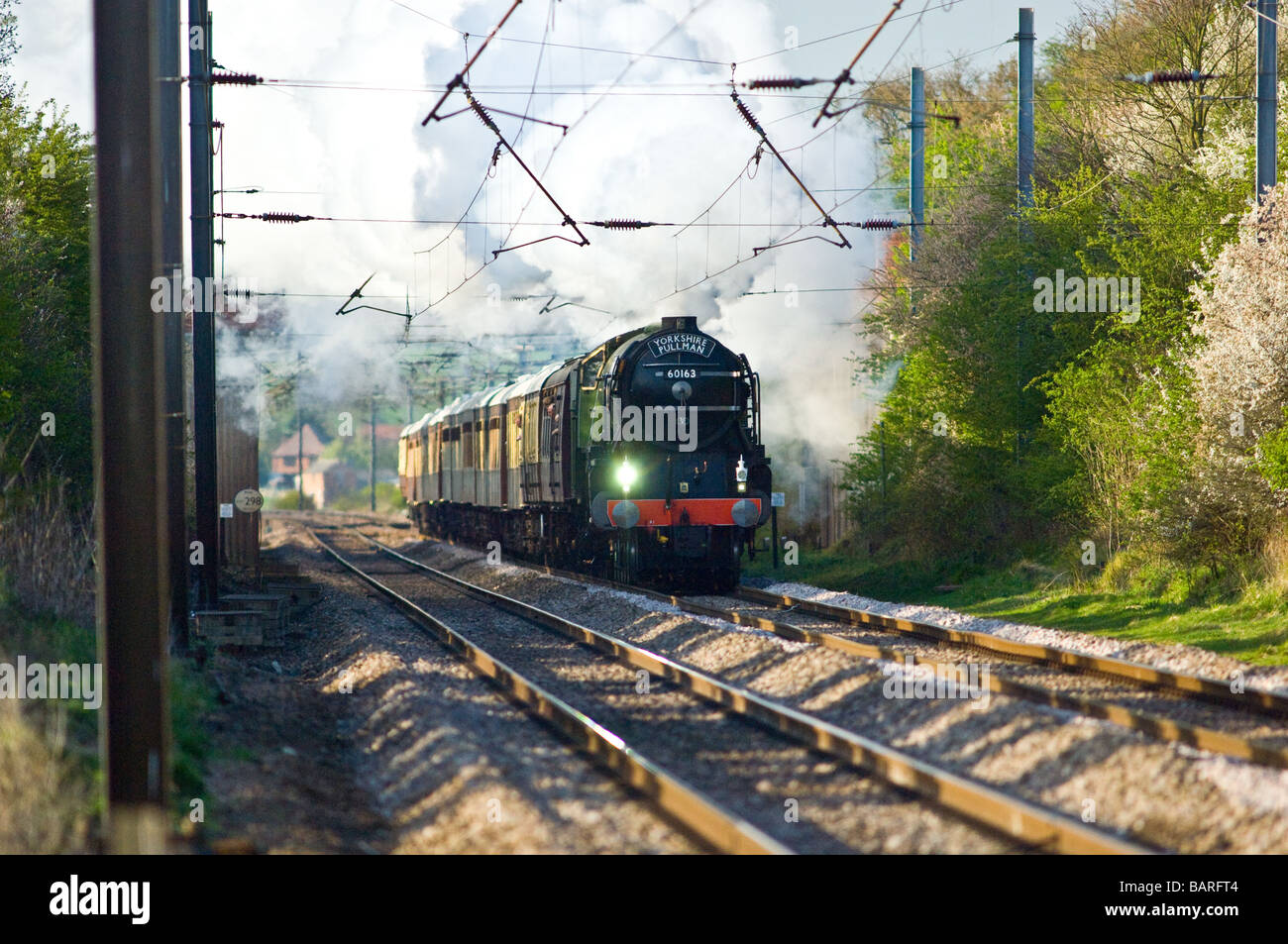 The Yorkshire Pullman new mainline steam on the east coast mainline south of Retford
